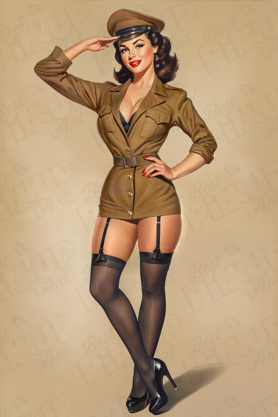 Jessie #1 Saluting Soldier Pin-Up