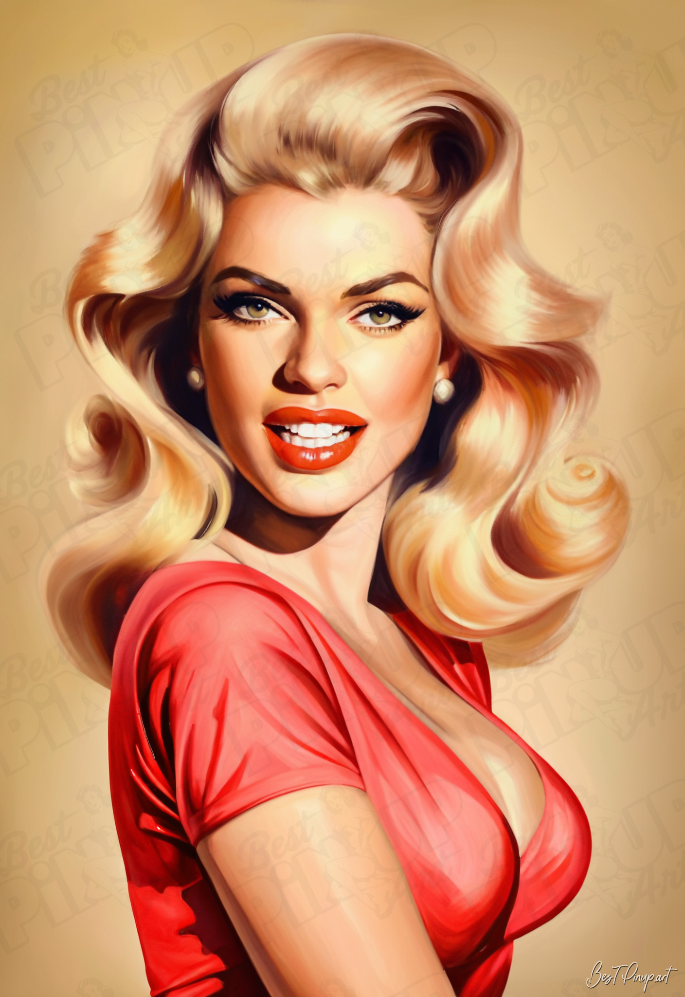 Order Your Custom Pin-up Portrait - Jayne Portrait #1 | Vintage-Style Art for Sale