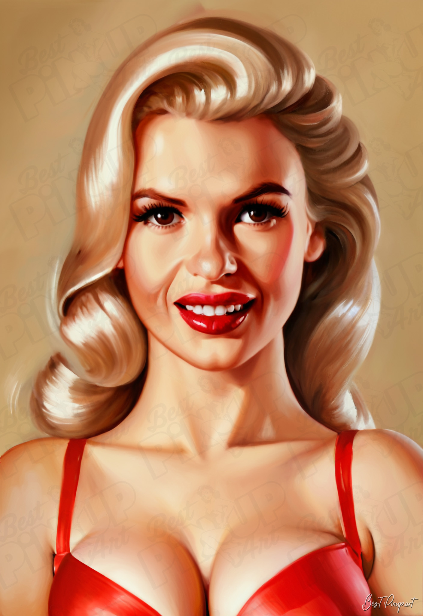 Order Your Custom Pin-up Portrait - Jayne Portrait #3 | Vintage-Style Art for Sale