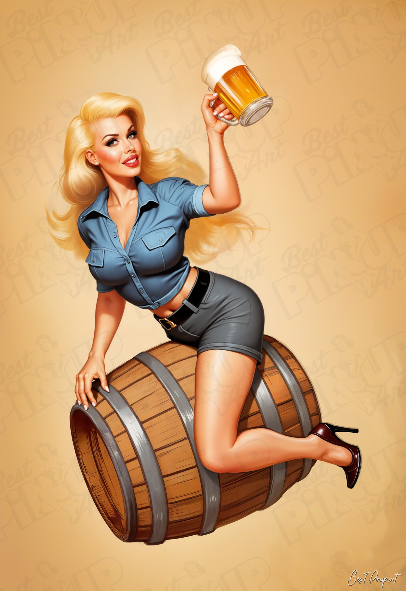 Order Your Custom Pin-up Portrait - Molly #2 Molly the Vintage Giggle | Vintage-Style Art for Sale
