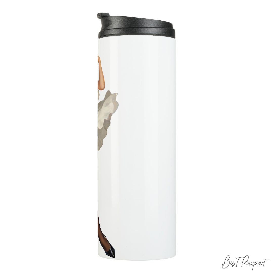 Order Your Custom Pin-up Portrait - Personalized Thermal Tumbler | Vintage-Style Art for Sale - Image 3594