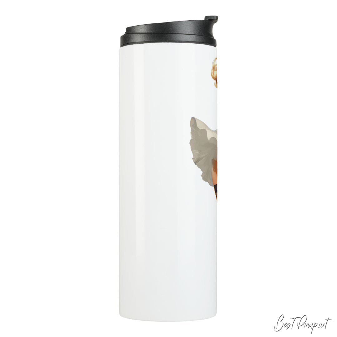 Order Your Custom Pin-up Portrait - Personalized Thermal Tumbler | Vintage-Style Art for Sale - Image 3596