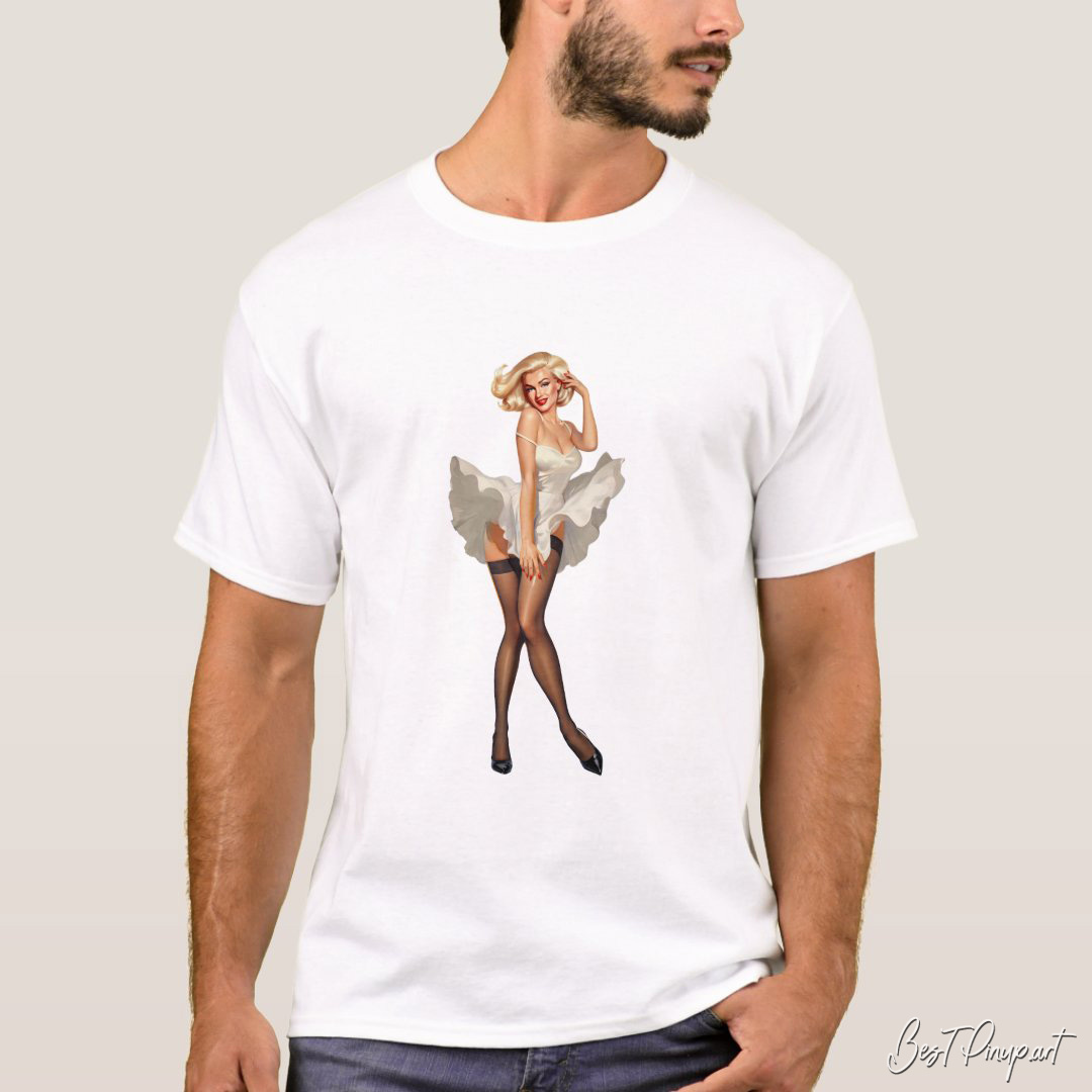 Order Your Custom Pin-up Portrait - Personalized T-Shirt | Vintage-Style Art for Sale