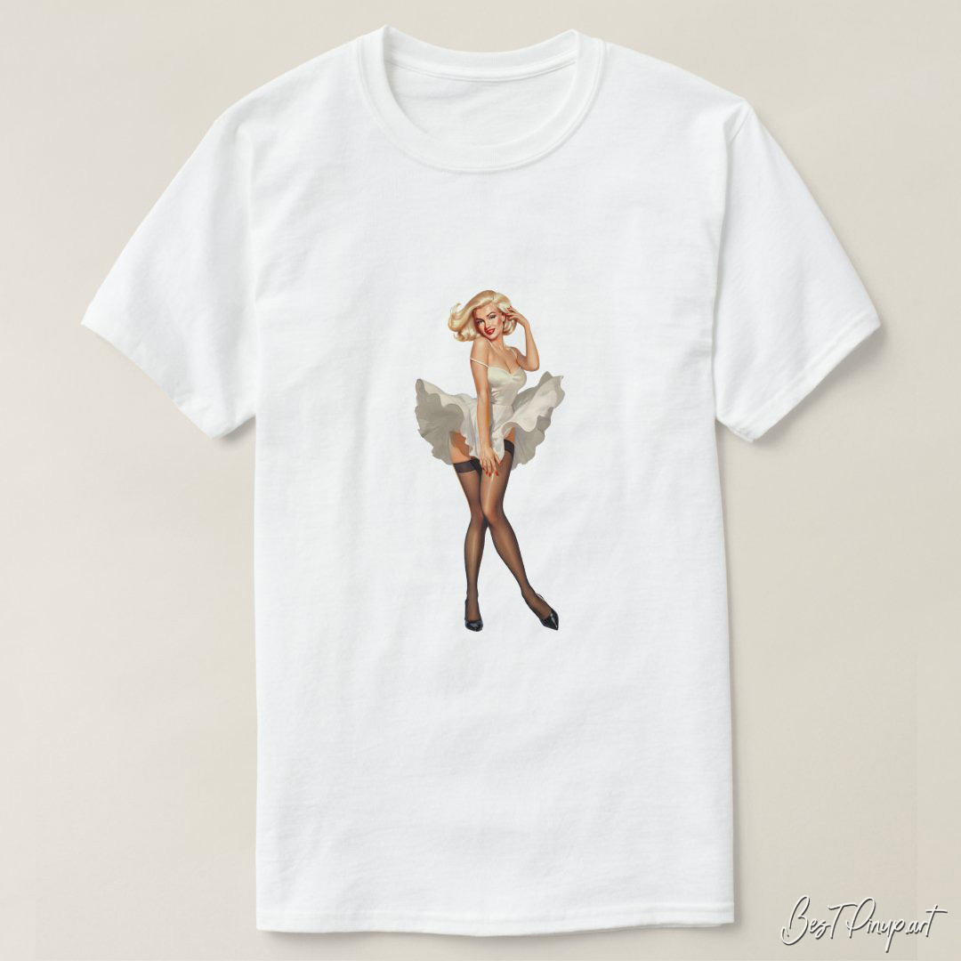 Order Your Custom Pin-up Portrait - Personalized T-Shirt | Vintage-Style Art for Sale - Image 3611